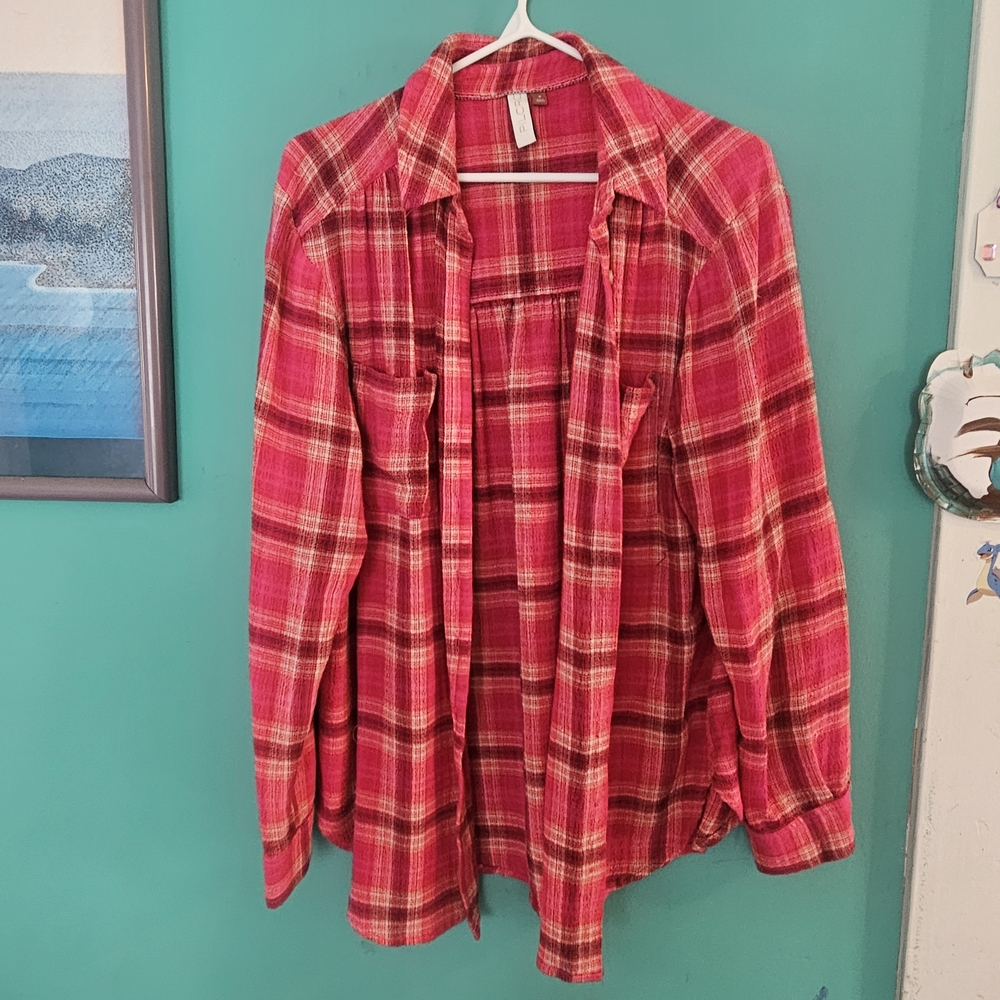 Pilcro Red Plaid Button-Down Shirt